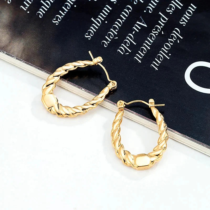 Golden Statement Hoop Earring - SubhagAlankar