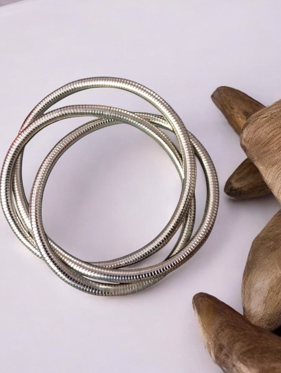 18k Silver Pated 3-Layer Cuff Bracelet