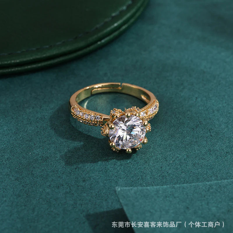 Golden Radiance Crystal Ring