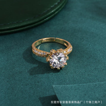 Golden Radiance Crystal Ring