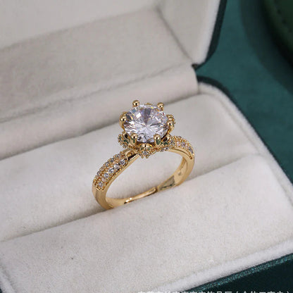Golden Radiance Crystal Ring