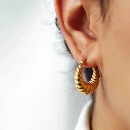 18K Gold Plated Croissant Hoops