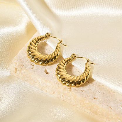 18K Gold Plated Croissant Hoops