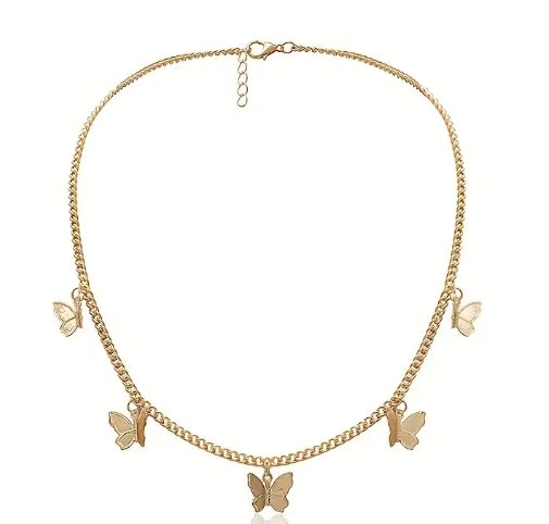 Gold-Plated Butterfly Charm Necklace