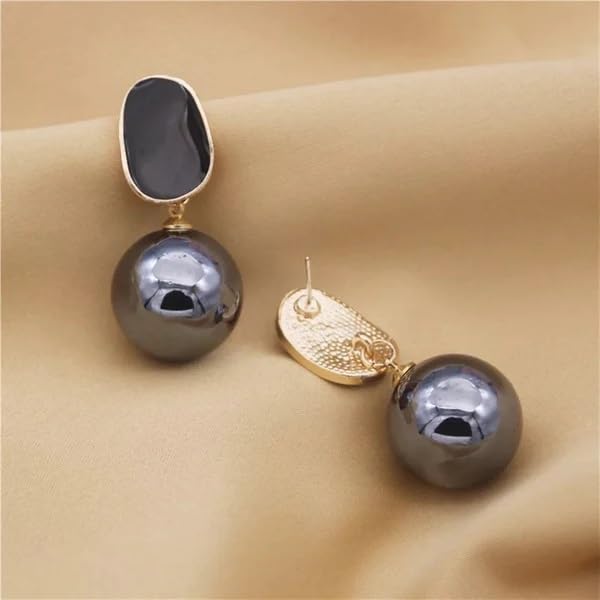 Elegant Black Pearl Drop Earring