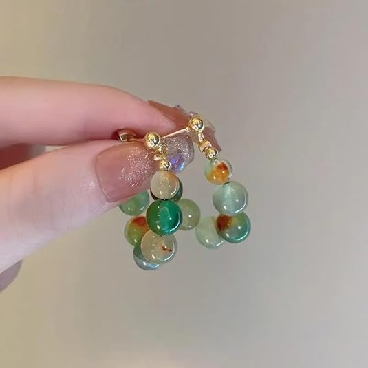 Autumn Agate Hoop Earrings