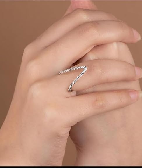 V Shape Silver Ring