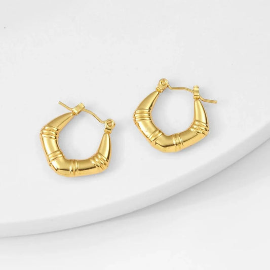 Chunky Rhombus Hoop Earrings