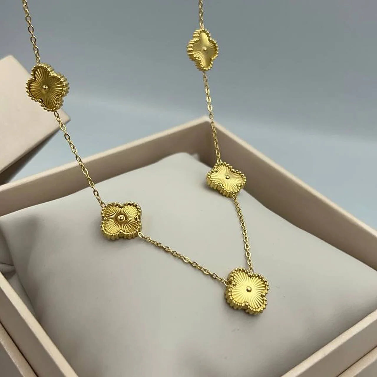 Statement Golden Clover Necklace