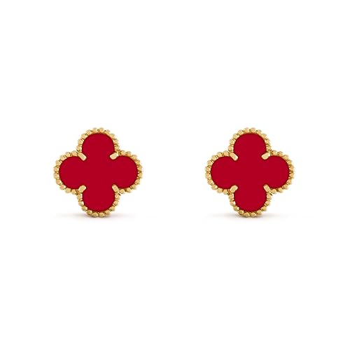 Statement Red Clover Studs