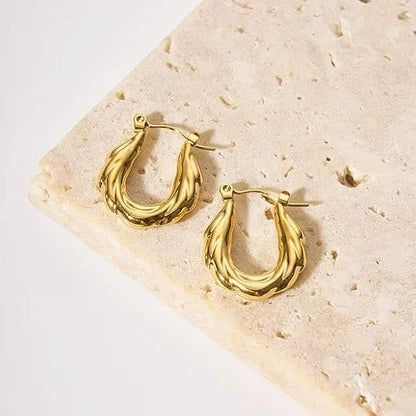 Zoe Wavy Hoop Earrings - SubhagAlankar