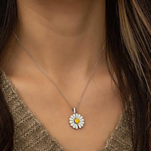 Silver Daisy Sunshine Pendant