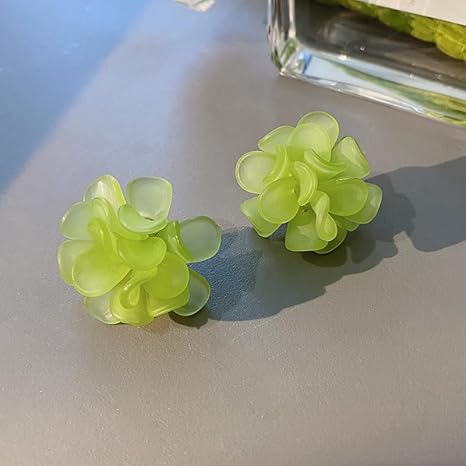 Bold Green Flower Oversized Studs