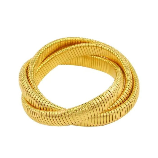 Triple Layer Coil Statement Bracelet