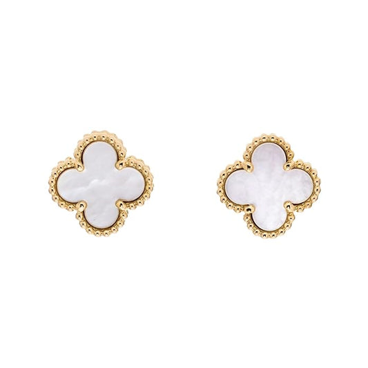 Statement White Clover Studs