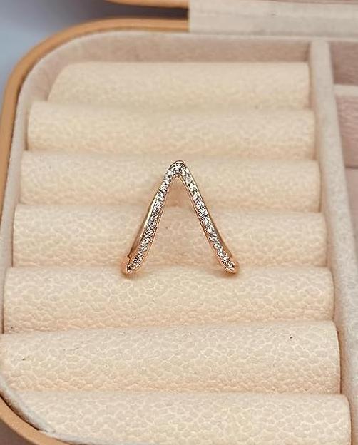 V Shape Rose Gold Ring