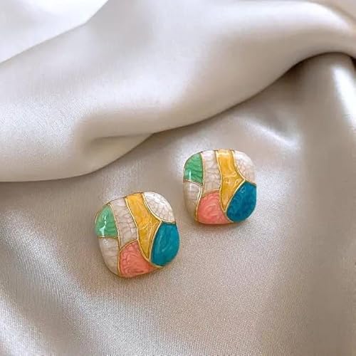 Vibrant Square Multi-Color Stud