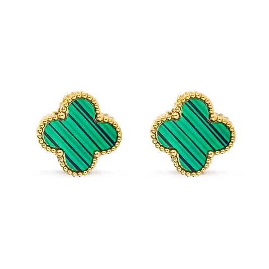 Statement Green Clover Studs