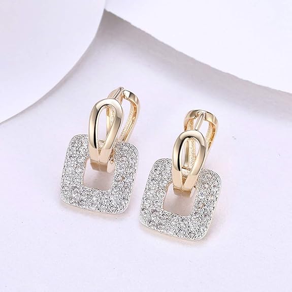 Elegant Gold Crystal Danglers Earring