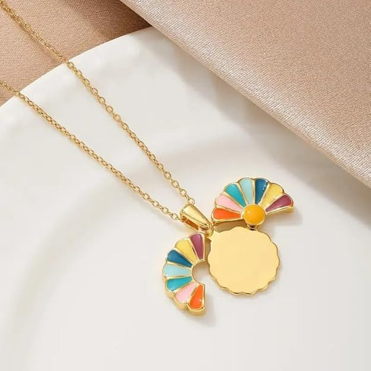 Golden Rainbow Blossom Necklace