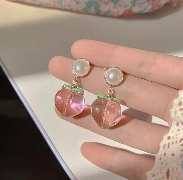 Radiant Peach Shaped Pearl Drop