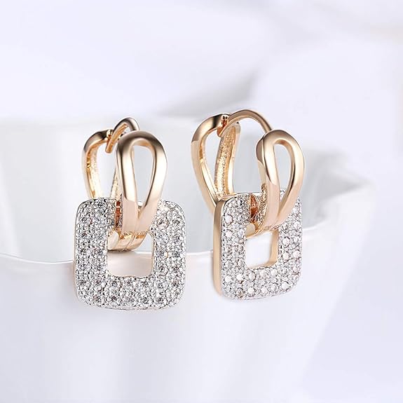 Elegant Gold Crystal Danglers Earring