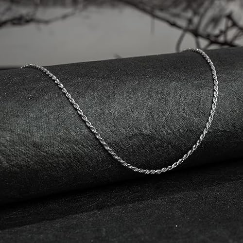 18k Silver Plated Rope Chain For Men's