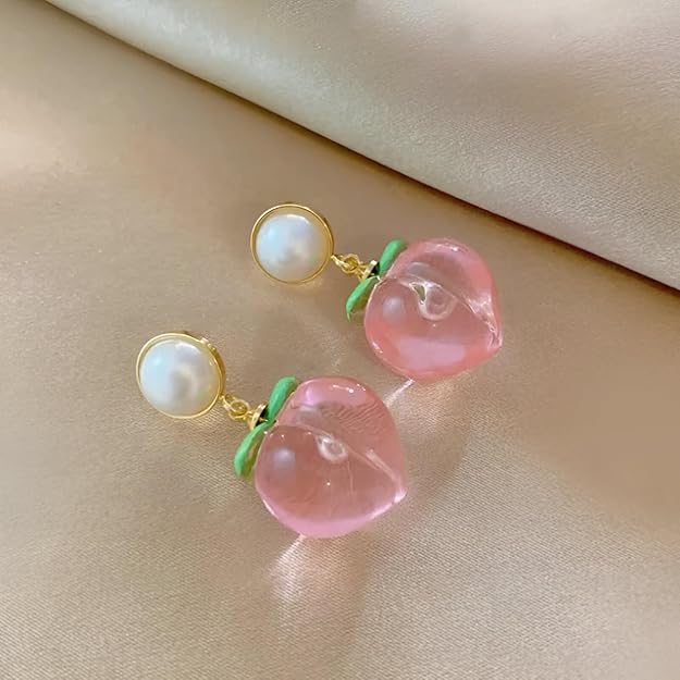 Radiant Peach Shaped Pearl Drop