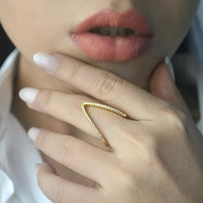 V Shape Golden Ring - SubhagAlankar