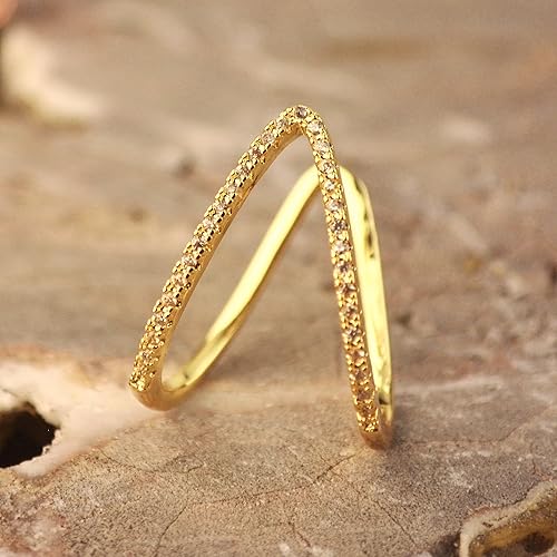 V Shape Golden Ring