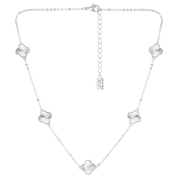 Silver Clover Charm Necklace