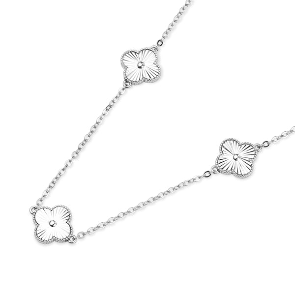 Silver Clover Charm Necklace