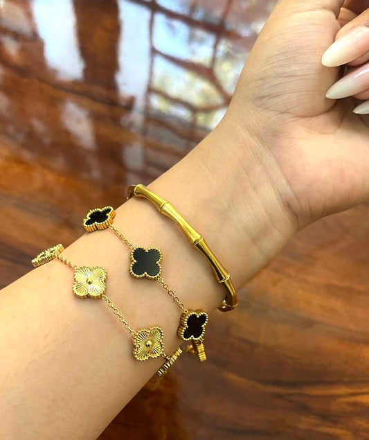 Subtle Flex Stack- Black & Gold
