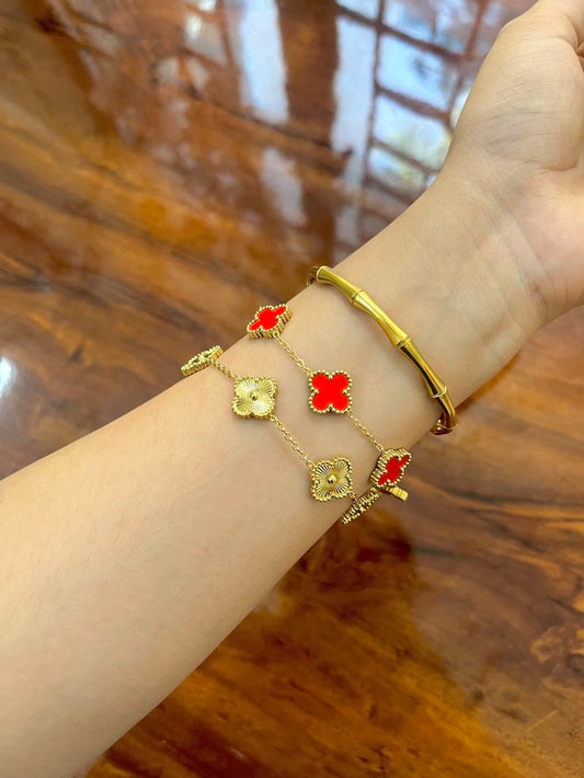 Subtle Flex Stack- Gold & Red
