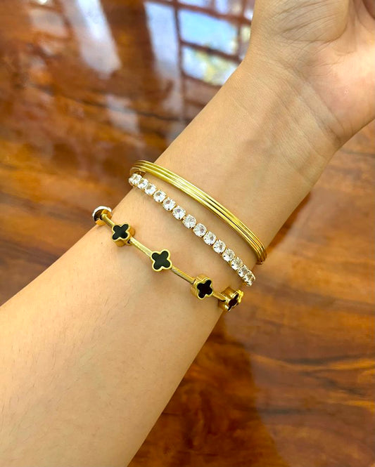 Silently Loud Bracelet Stack- Black