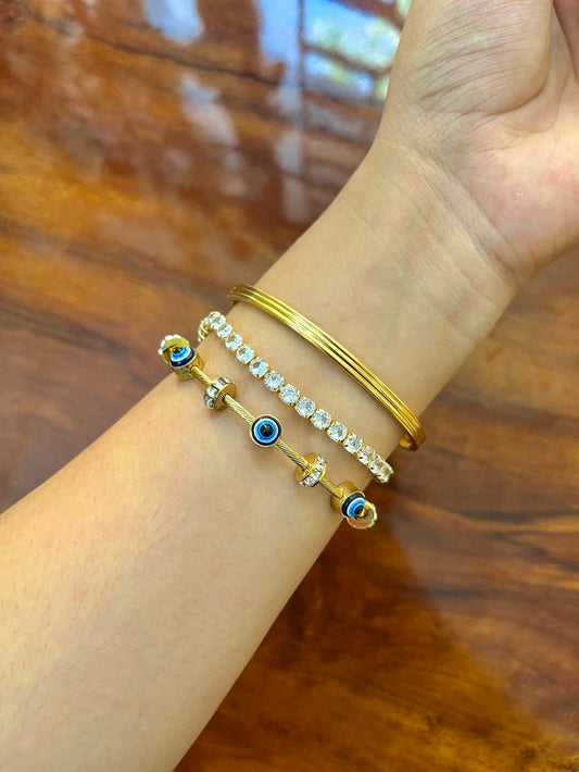 Silently Loud Bracelet Stack- Evil Eye