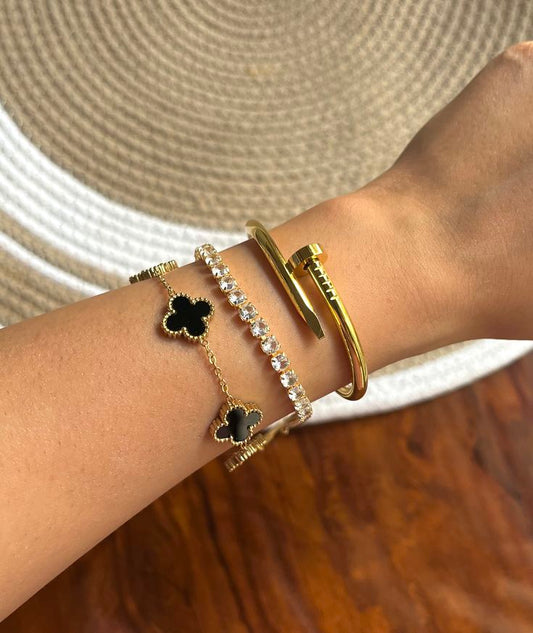 Amara Stack- Black Thin Wrist/Baby Size