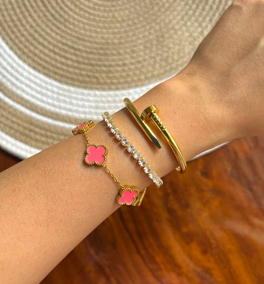 Amara Stack- Pink Thin Wrist/Baby Size