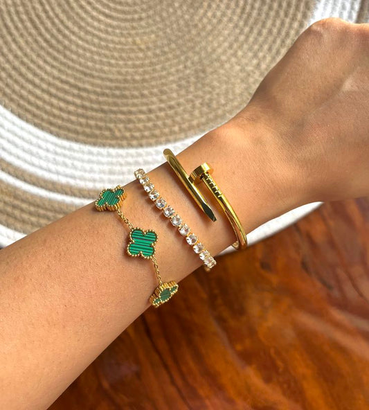 Amara Stack- Green Thin Wrist/Baby Size