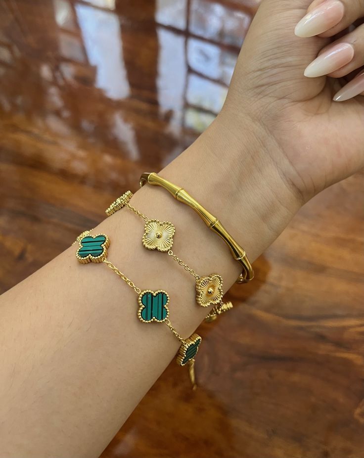 Subtle Flex Stack- Green & Gold