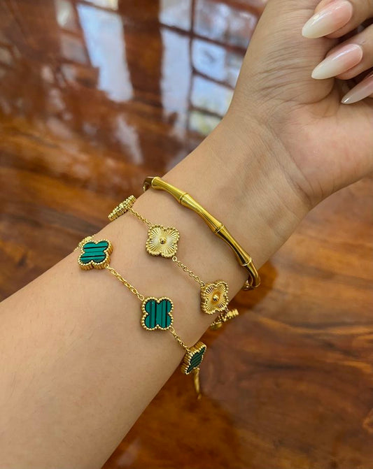 Subtle Flex Stack- Green & Gold