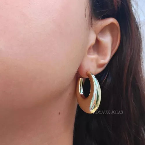 Gold Plated Bold Radiant Hoop earring