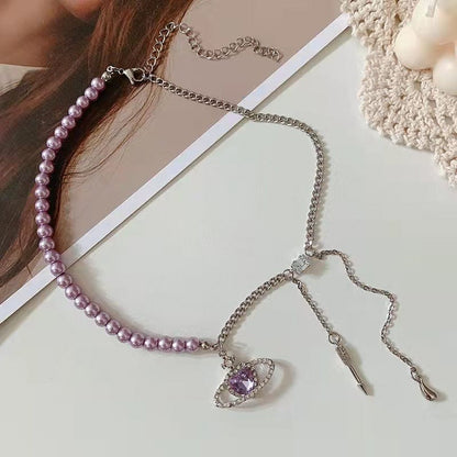 Astral Pearl Pendant Necklace - SubhagAlankar