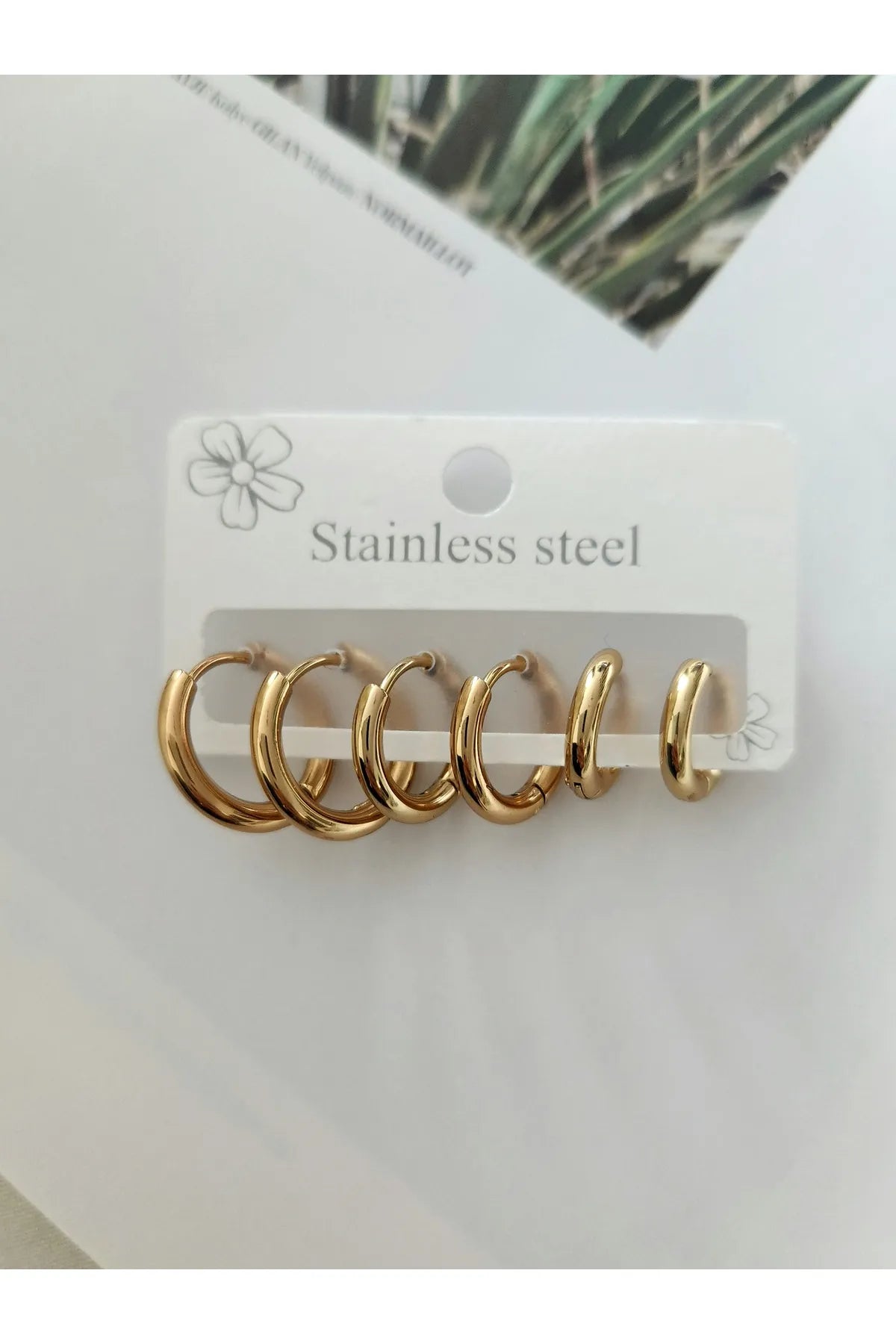 3 Pairs Classic Gold-Plated Minimal Hoop Earrings