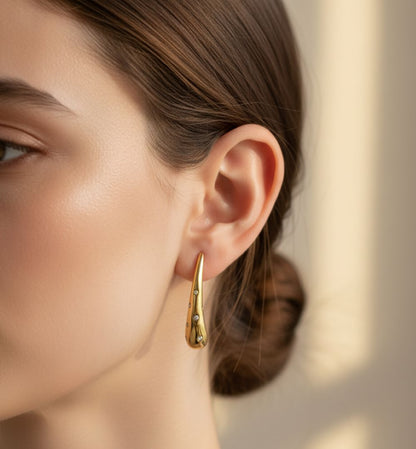 Molten Drip Gold Earrings