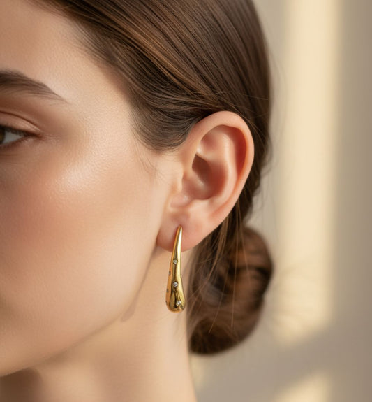 Molten Drip Gold Earrings