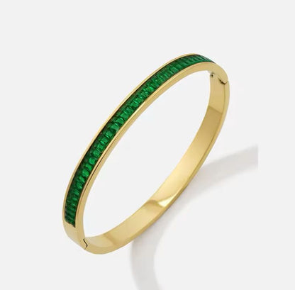 Green Prism Bracelet - 18k Gold plated