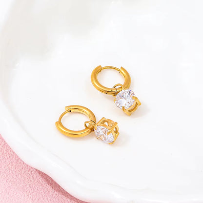 Solitaire Huggie - 18k Gold Plated