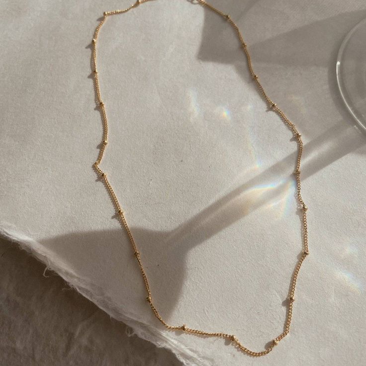 18k Gold Plated Beaded Chain For Women