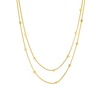 Duo Layer Beaded Chain Necklace